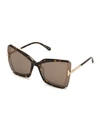 Tom Ford Gia Semi-rimless Butterfly Sunglasses In Havana