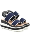 Stella Mccartney Navy Platform Sporty Sandals In Blue