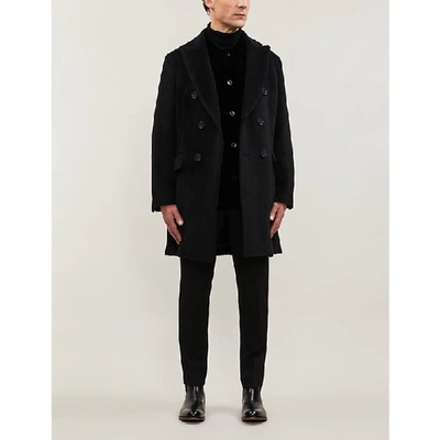 Oscar Jacobson Saul Deluxe Double-breasted Alpaca-and-wool Blend Coat |  ModeSens