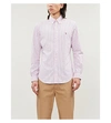 POLO RALPH LAUREN LOGO-EMBROIDERED STRIPED COTTON-POPLIN SHIRT