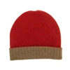 40 COLORI Red & Brown Reversible Wool & Cashmere Beanie