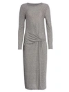 CURRENT ELLIOTT Vega Tie-Waist Heathered T-Shirt Dress