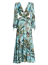 PATBO Tropical Print Cutout Maxi Dress