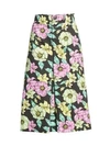 BALENCIAGA Floral Pleated A-Line Skirt