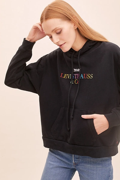 Levi's Embroidered-logo Hoodie In Black | ModeSens