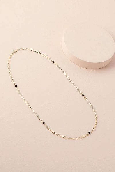 Anna + Nina Onyx Necklace In Gold