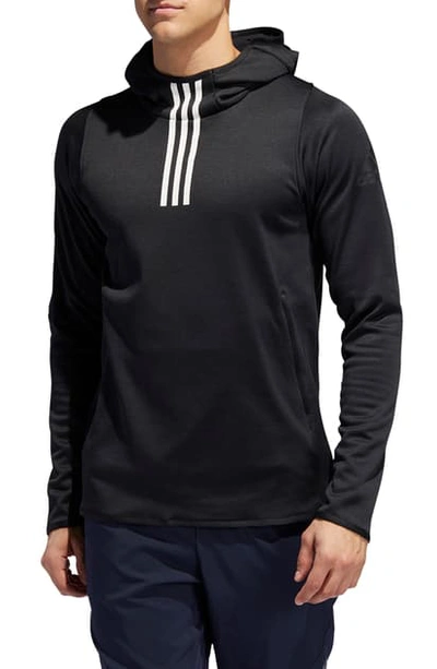 Adidas Originals Warm 3-stripes Fleece Pullover Hoodie In Black
