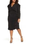 JULIA JORDAN LONG SLEEVE RUCHED DRESS,JJ37691W