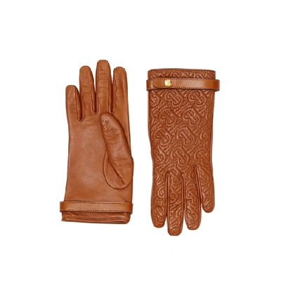 Burberry Cashmere-lined Quilted Monogram Lambskin Gloves