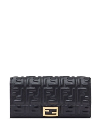 Fendi Baguette Continental Wallet In Black