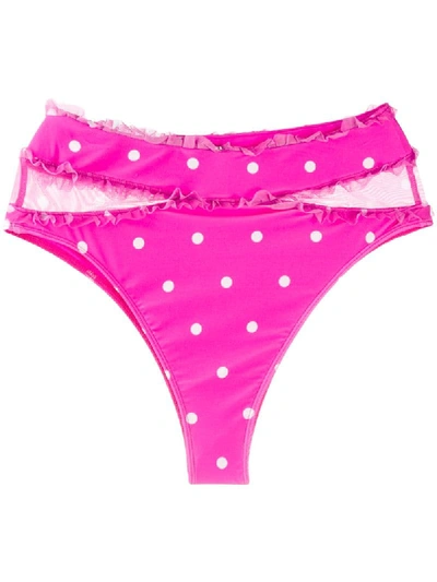 For Love & Lemons Tutti Frutti Hi-waist Bottoms In Pink