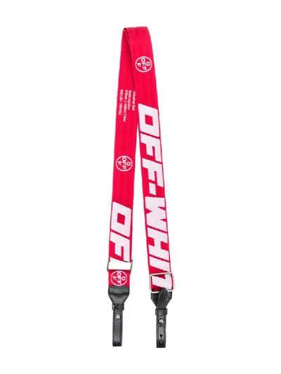Off-white Industrial Logo Bag Strap In Red
