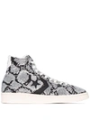 CONVERSE SEQUINNED SNAKE-EFFECT HIGH-TOP SNEAKERS