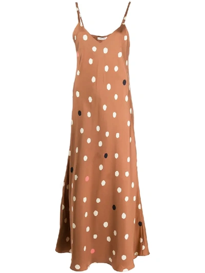 Chinti & Parker Polka Dot Dress In Brown