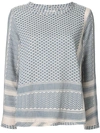 Cecilie Copenhagen Patterned Relaxed Blouse In Blue