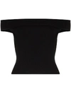 ALEXANDER MCQUEEN OFF-THE-SHOULDER RIBBED KNIT TOP