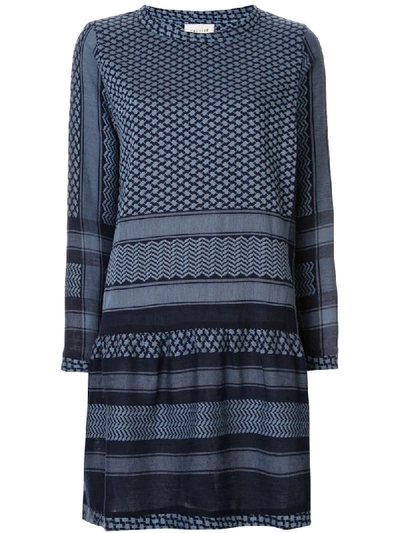 Cecilie Copenhagen Long-sleeve Patterned Dress In Blue