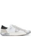 Philippe Model Calf Leather Prsx Sneakers In Vintage-effect In White