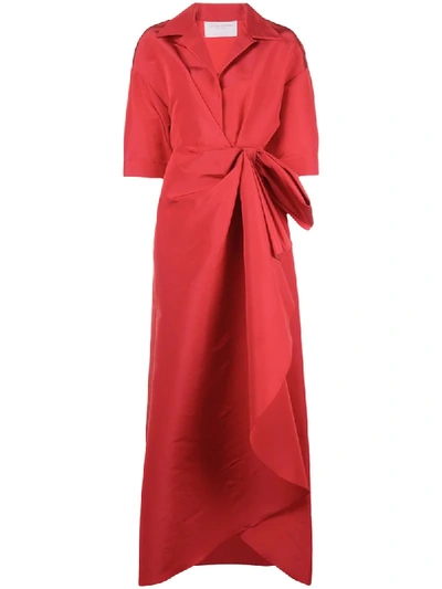 Carolina Herrera Knot Detail Gown In Red