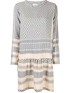 Cecilie Copenhagen Long-sleeve Patterned Dress In Blue