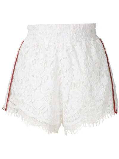 Andrea Bogosian Embroidered Lace Shorts In White