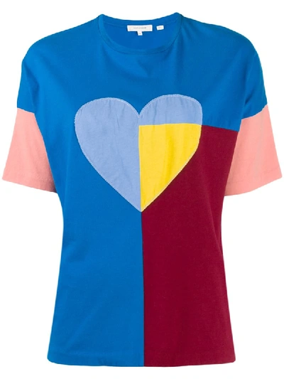 Chinti & Parker Heart Print T-shirt In Blue