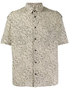 Saint Laurent Zebra Printed Short Sleeve Shirt In Neutrals
