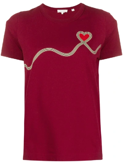 Chinti & Parker Heart Print T-shirt In Red