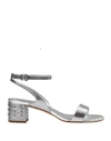 TOD'S TOD'S WOMAN SANDALS SILVER SIZE 7.5 SOFT LEATHER,11612750FV 2
