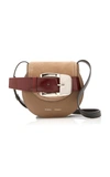 PROENZA SCHOULER BUCKLED TEXTURED-LEATHER AND SUEDE BAG,766723