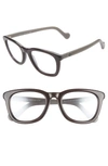 Moncler 54mm Sunglasses In Transparent Grey/ Silver Flash