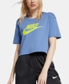 Nike Women's Sportswear Essential Cropped T-shirt, Blue In Indigo Storm