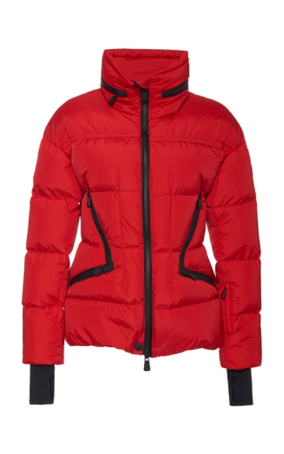 Moncler Dixence High Neck Puffer Jacket In Red