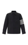 Thom Browne Quilt Matte Nylon Down Jacket W/stripes In Navy
