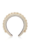 AVENUE AMELIA ALICE FAUX PEARL-EMBELLISHED VELVET HEADBAND,755693