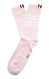 THOM BROWNE MID-CALF STRIPED COTTON SOCKS,753954