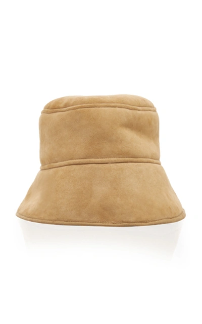 Clyde Reversible Shearling Bucket Hat In Neutral