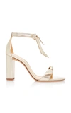 ALEXANDRE BIRMAN CLARITY TIE-DETAILED METALLIC LEATHER SANDALS,769904