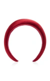 Jennifer Behr Thada Silk Headband In Red