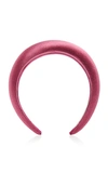 Jennifer Behr Tori Hammered Silk Headband In Fuchsia