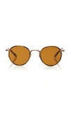 GARRETT LEIGHT WILSON 46 TORTOISESHELL ROUND-FRAME ACETATE SUNGLASSES,781235