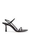 Studio Amelia Women's Leather Slingback Sandals In Black Nappa Leather