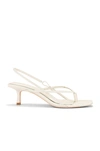 Studio Amelia 50mm Leather Thong Sling Back Sandals In White Nappa Leather