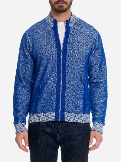 Robert Graham Conboy Regular Fit Zip Sweater In Medium Blue
