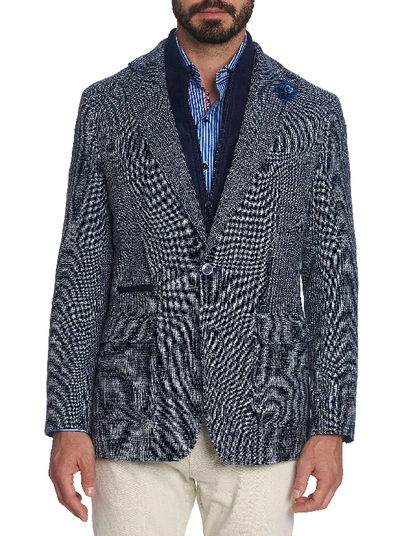 Robert Graham Downhill Layered-look Tweed Jacket In Blue