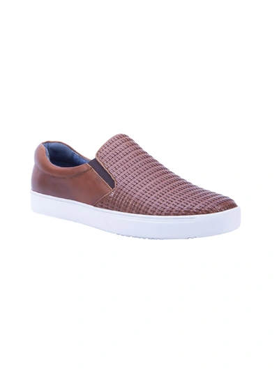 Robert Graham Dion Slip On Trainer In Brown Leather