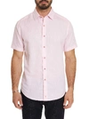 Robert Graham Temple Of Skull Short Sleeve Shirt In Peach