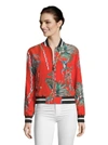 ROBERT GRAHAM MEREDITH MONKEY BOTANICAL SILK BOMBER JACKET