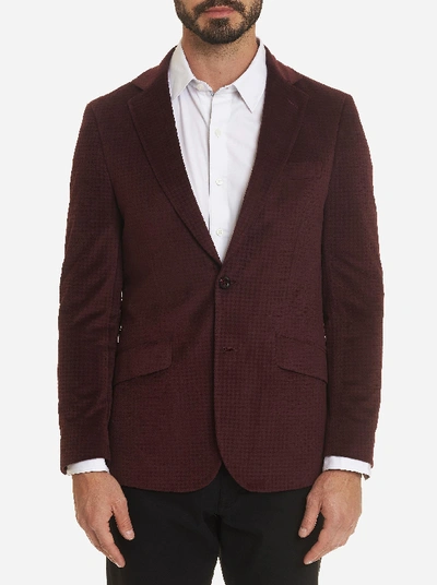 Robert Graham Men's Classic-fit Wilkes Illusion Houndstooth Single-breasted Jacket In Burgundy