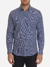 Robert Graham Charlie Tailored Fit Check Button-up Sport Shirt In Navy